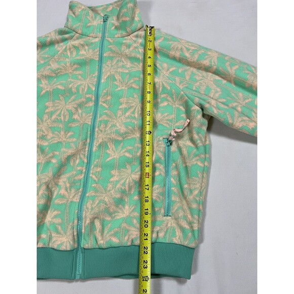 Chubbies Fleece Jacket Mens Medium Palm Tree Fluorescent Green Neon Full Zip - Picture 13 of 14